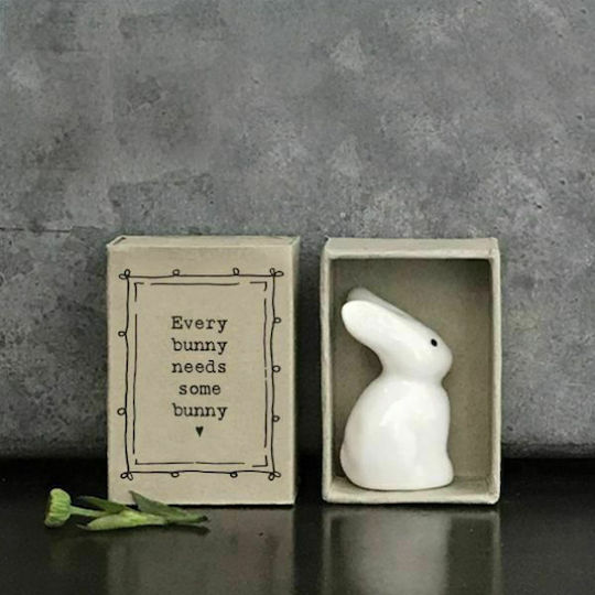 Synchronia Decorative Animal made of Ceramic Bunny 4.5x3.4x3.4cm 1pcs
