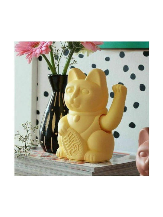 Donkey Decorative Cat made of Plastic Lucky Cat Maneki in Yellow 10.5x8.5x15cm 1pcs