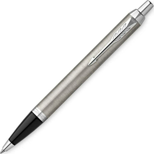 Parker I.M Σετ Στυλό Rollerball Medium με Πένα Medium από Ατσάλι Ασημί σε Θήκη (σε Χάρτινη Κασετίνα)
