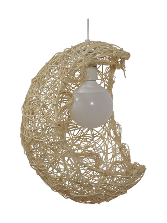 GloboStar Crescent Hängelampe Beige Glocke mit Fassung E27 30x20x35cm.