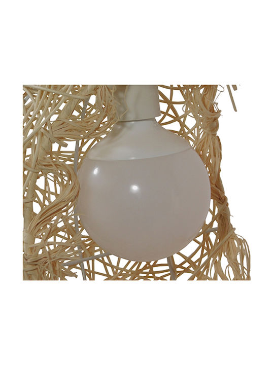 GloboStar Crescent Hängelampe Beige Glocke mit Fassung E27 30x20x35cm.