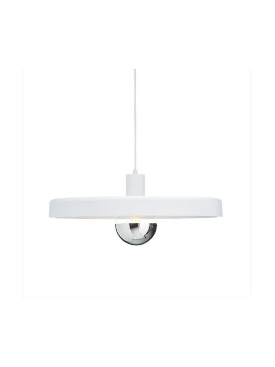 Aca Pendant Light White Bell with Socket E27 36x120cm