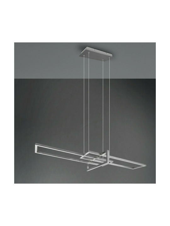 Trio Lighting Salinas Adjustable Pendant Light Silver Rail 110x40x150cm
