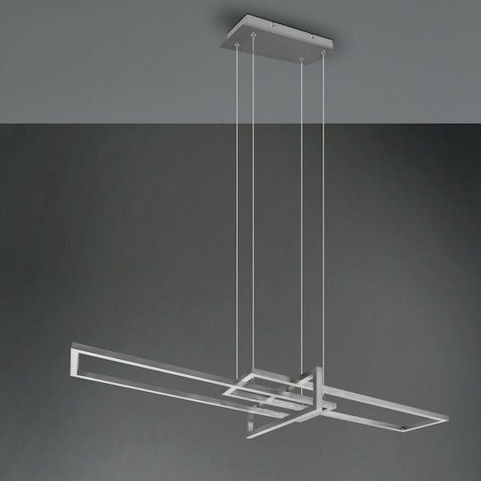 Trio Lighting Salinas Adjustable Pendant Light Silver Rail 110x40x150cm