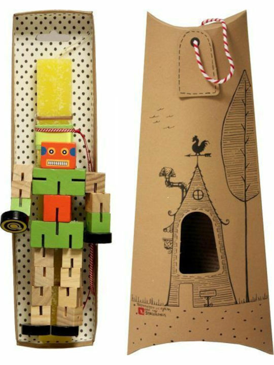 Easter Candle Transformers Flat Scented Handmade with Box 35cm Yellow