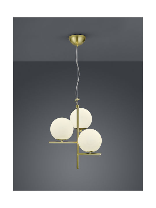 Trio Lighting Pure Ρυθμιζόμενο Κρεμαστό Φωτιστικό Μπρούτζινο με Ντουί E14 40εκ.