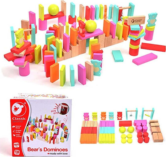 Επιτραπέζιο Παιχνίδι Bear's Dominoes για 3-4 Παίκτες 3+ Ετών (EN) Classic World