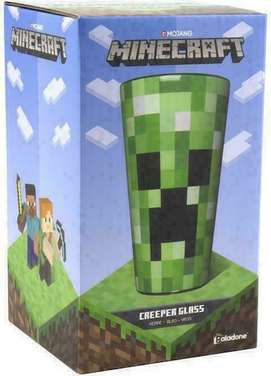 Paladone Minecraft Creeper Beer / Cocktail/Drinking / Water Glass in Green Color 450ml