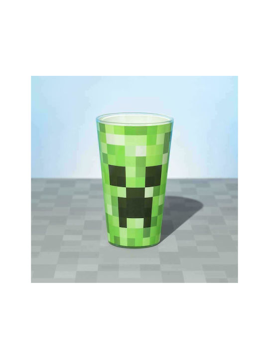 Paladone Minecraft Creeper Glas aus Glas in Grün Farbe 450ml