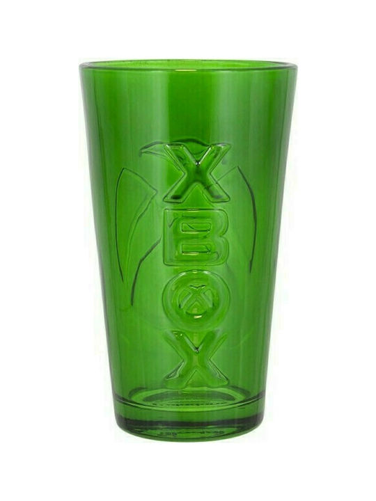 Paladone Xbox Shaped Ποτήρι Νερού από Γυαλί σε Πράσινο Χρώμα 400ml