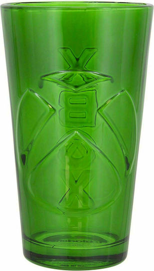 Paladone Xbox Shaped Glass Water made of Glass in Green Color 400ml