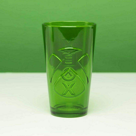 Paladone Xbox Shaped Glass Water made of Glass in Green Color 400ml