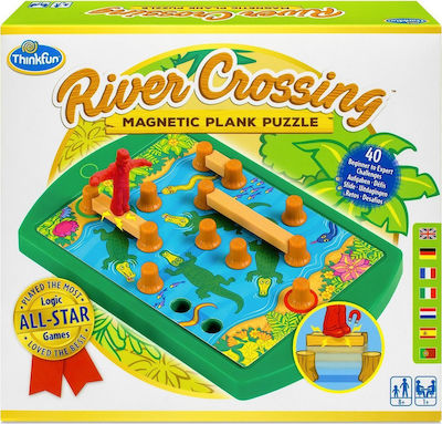 Think Fun Board Game River Crossing Magnetic Plank for 2 Players 7+ Years 076349 (EN)