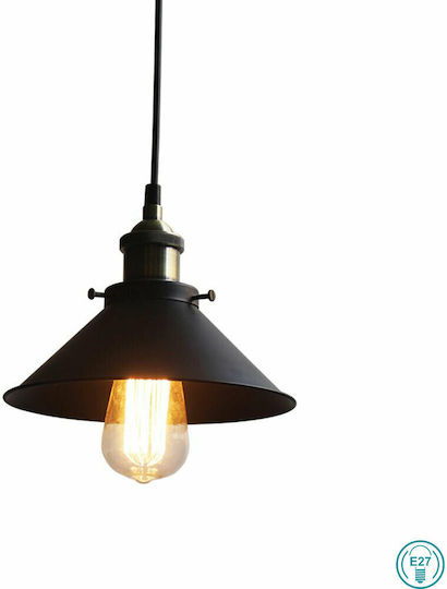 Home Lighting Dakar Pendant Light Black with Socket E27 21x21x110cm