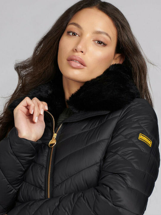 Women's Short Puffer Jacket for Winter Black