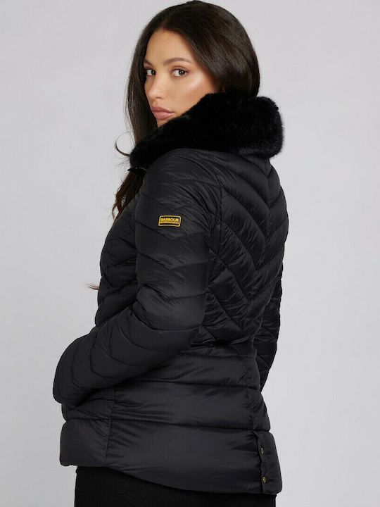 Women's Short Puffer Jacket for Winter Black