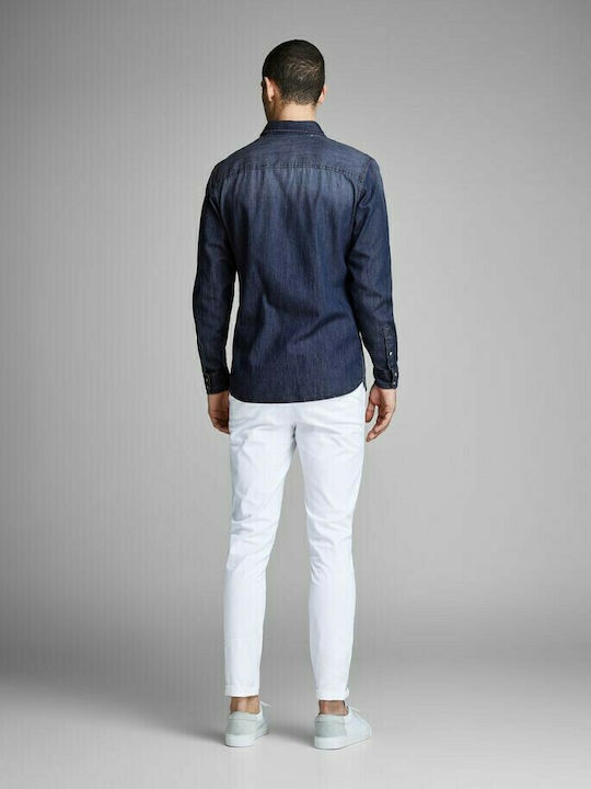 Jack & Jones Cămașă Bărbătească Cu mânecă lungă Denim Denim