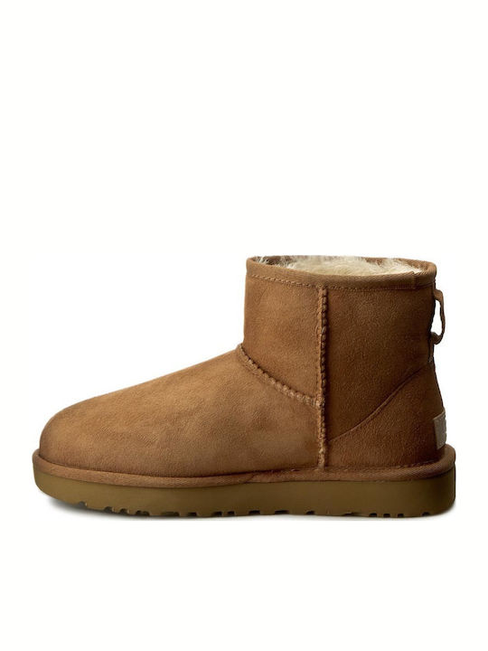 Ugg Australia Classic Mini II Велурени Дамски Ботуши с Козина Кестеняви