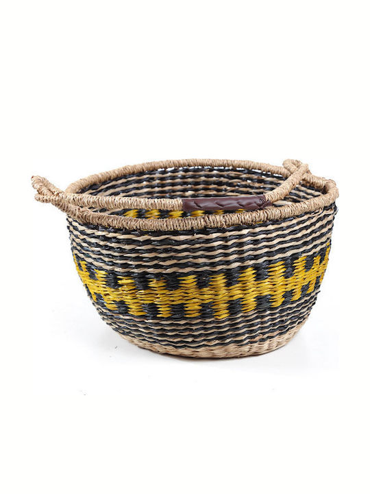 Soulworks Set de coșuri decorative cu mânere Galben-negru 5buc