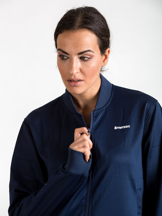 Kurzärmlige Damen-Sportliche Strickjacke Marineblau