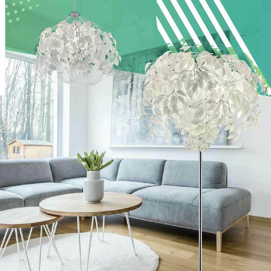 Trio Lighting Κρεμαστό Φωτιστικό Λευκό Καμπάνα με Ντουί E14 70x150εκ.