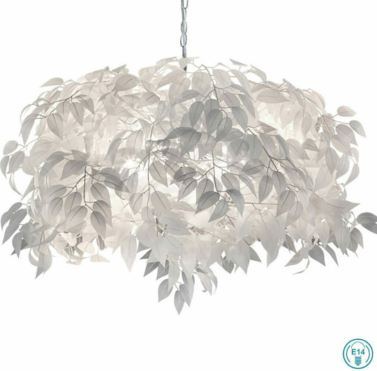 Trio Lighting Κρεμαστό Φωτιστικό Λευκό Καμπάνα με Ντουί E14 70x150εκ.