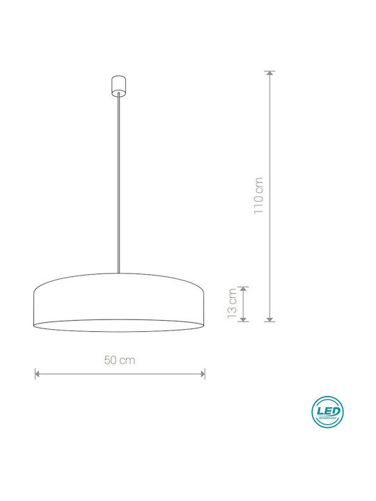 Nowodvorski Turda Pendant Light Beige with Socket E27 50cm