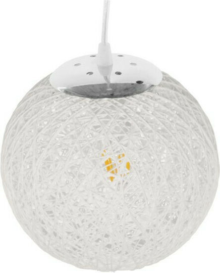 GloboStar Rattan Lustră Alb cu Dulie E27 22x22x20cm.