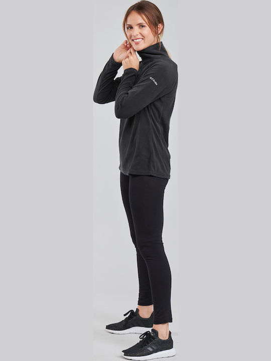Glacial IV Women's Blouse Fleece Long Sleeve with Zipper Black