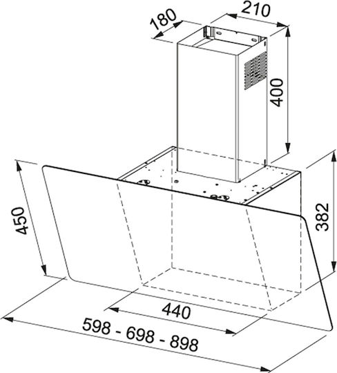 Franke Vertical Evo FPJ 615 V A Απορροφητήρας Καμινάδα 60cm Μαύρος με Wi-Fi