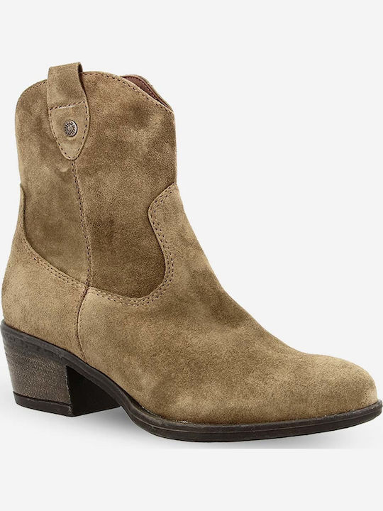 Suede Women's Cowboy Boots with Medium Heel Puro