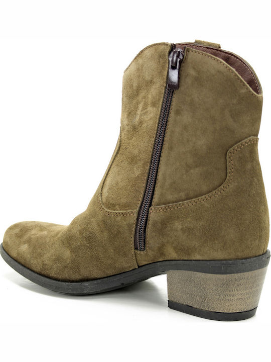 Suede Women's Cowboy Boots with Medium Heel Puro