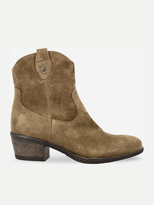 Suede Women's Cowboy Boots with Medium Heel Puro