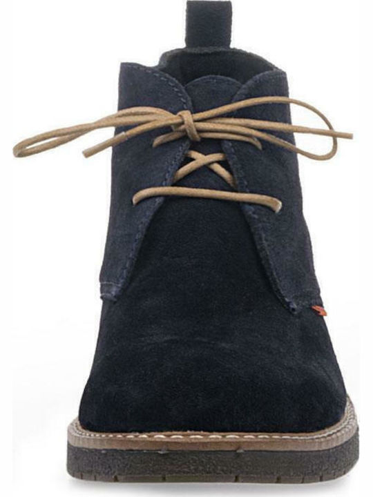 Suede Women's Ankle Boots Navy Blue