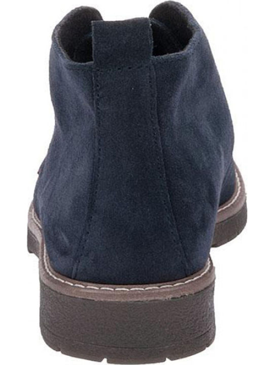 Suede Women's Ankle Boots Navy Blue