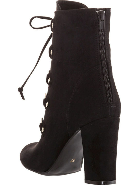 Leder Stiefeletten Damen Schwarz