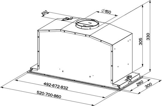 Faber Inca Lux EV8 X A52 Механизъм за аспирация 52см Inox