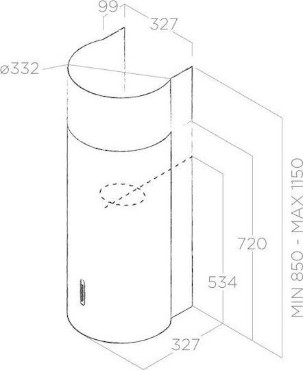Elica Stone WH/A/33 Απορροφητήρας Καμινάδα 33cm Λευκός