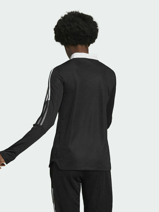 Adidas Tiro 21 Training Damen Sportlich Bluse Langärmelig mit Reißverschluss Schwarz