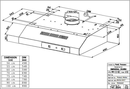 Faber 2740 Base A70 Independentă Hotă 70cm Maro