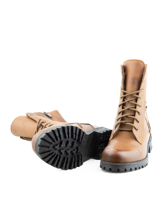 Leather Women's Ankle Boots Tabac Brown