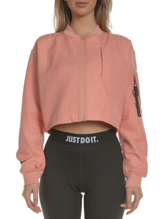Κοντό Γυναικείο Bomber Jacket Ροζ