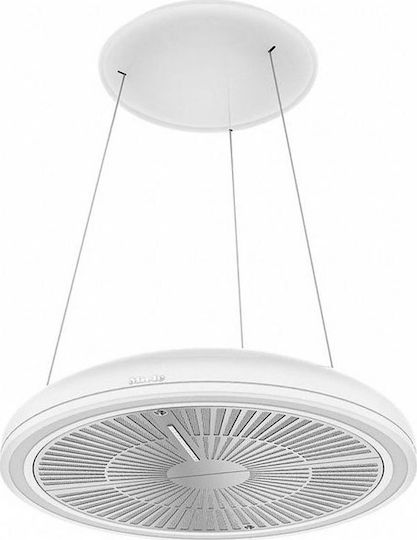 Miele DA 7078 D Aura 3.0 White Loom Απορροφητήρας Νησίδα Ανακύκλωσης 70cm Λευκός με Wi-Fi