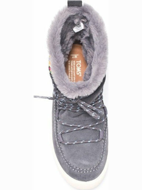 Alpine Suede Γυναικεία Μποτάκια με Γούνα Γκρι