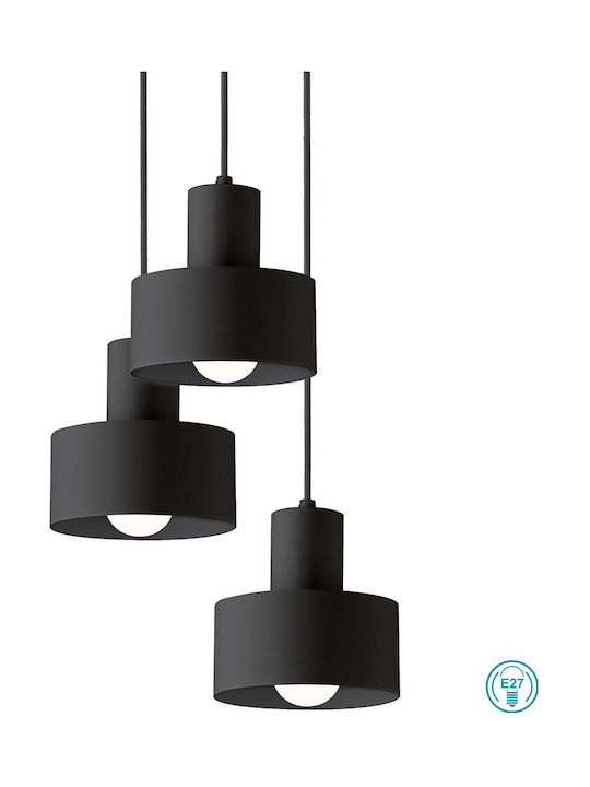 Viokef Norton Pendant Lamp 3xE27 Black