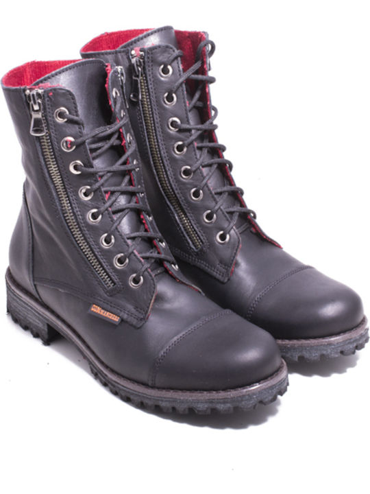 Leather Women's Ankle Boots Black