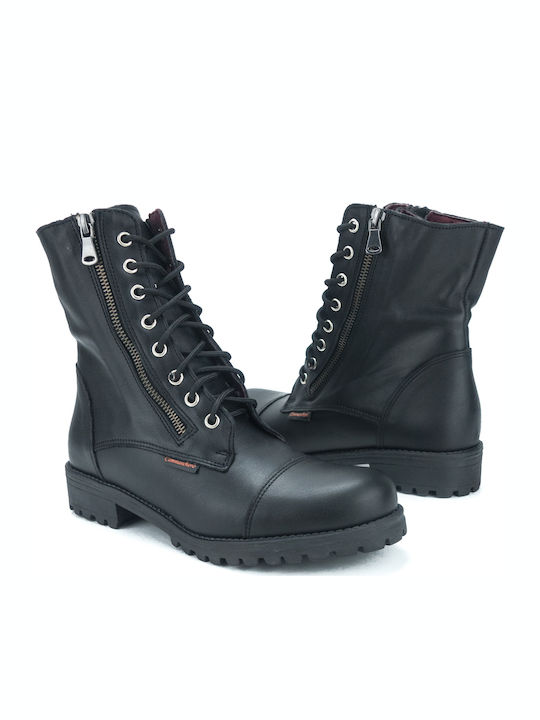 Leather Women's Ankle Boots Black