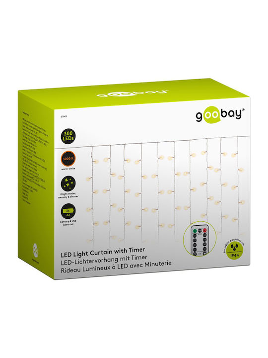 300 Lichterketten LED 4.1m. x 250cm Weiße USB Typ Vorhang 1Stück