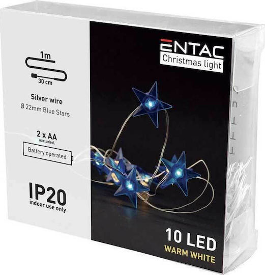 10 Λαμπάκια LED 1μ. Μπλε Μπαταρίας σε Σειρά 10 Λαμπάκια LED 1μ. Μπλε Μπαταρίας σε Σειρά