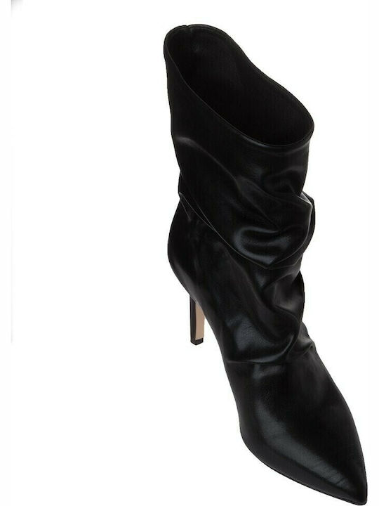 Damen Chelsea Stiefeletten mit hohem Absatz Schwarz